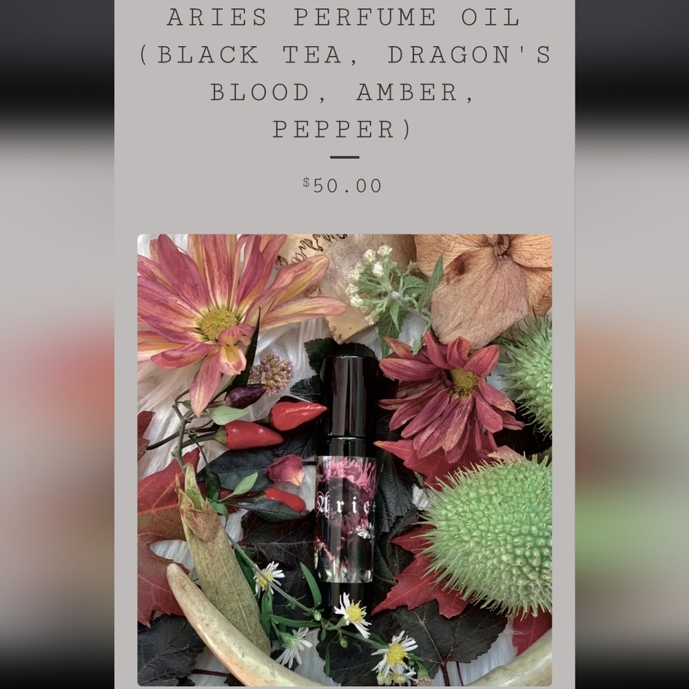 Black Earth Botanica "Aries" Perfume Oil Rollerball 10ml Fragrance
